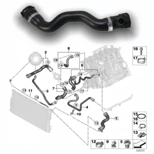 bmw-radiator coolant hose-04 bmw-radiator coolant hose-04